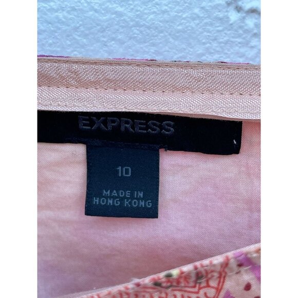 Express Womens Embroidery Sequined Wrap Floral Skirt Pink Sz 10 - Picture 11 of 11